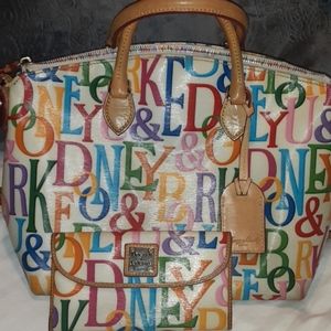Vintage Dooney and Burke retro handbag with wallet